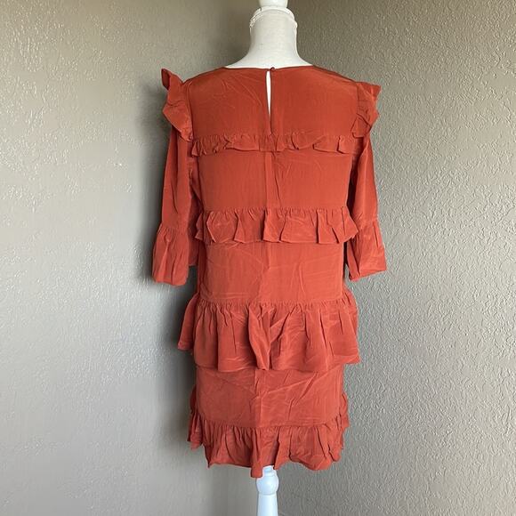 Madewell Rust Ruffle Dress - Picture 4 of 9